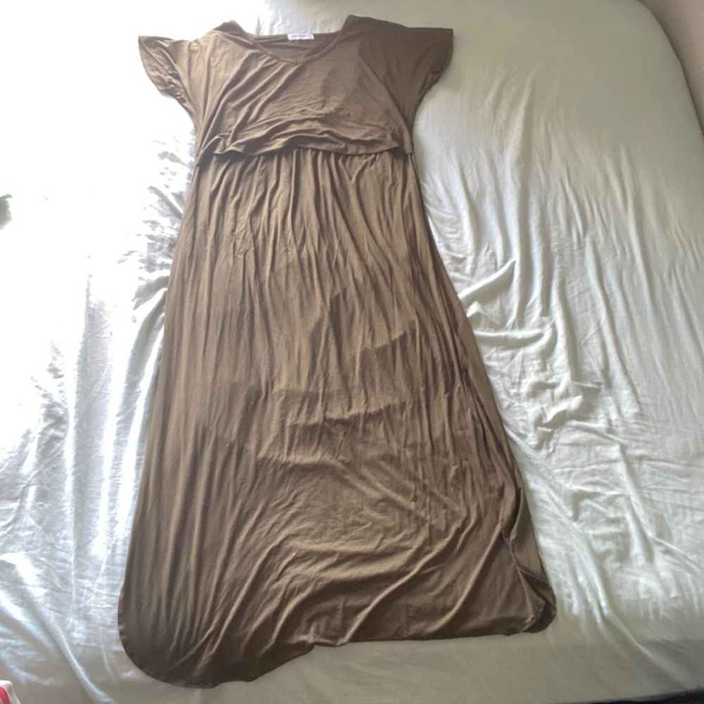 Dark Green Nursing Dress